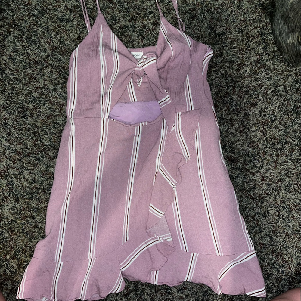 Cotton candy LA tie front mini dress. Size: M. Worn once